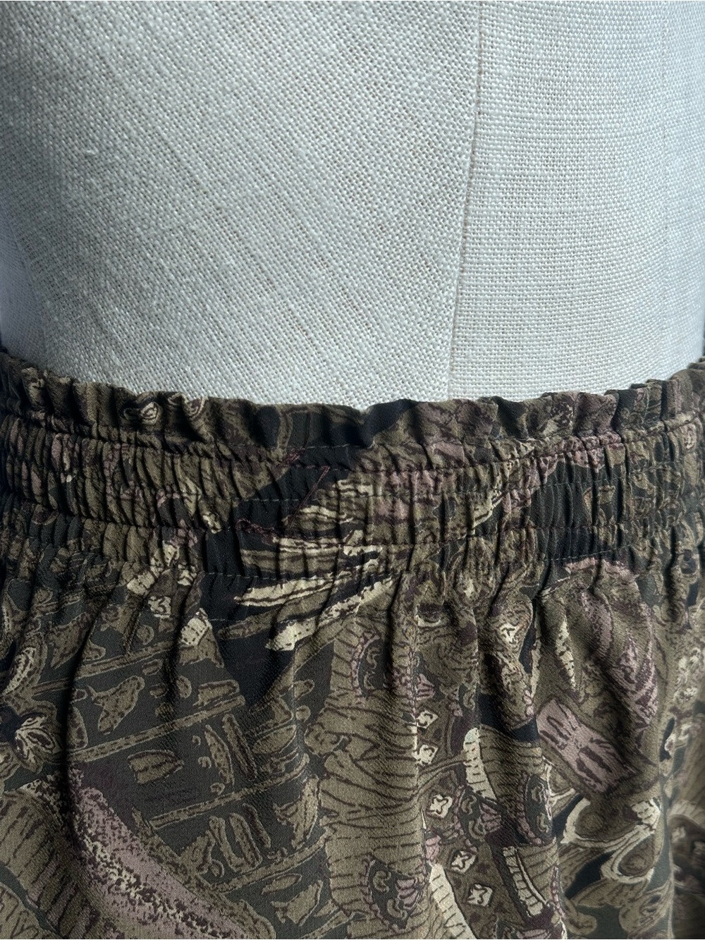 SOLD Vintage Abstract Print Cropped Wide Leg Culotte Pants High Waist | Size M - Picture 8 of 9
